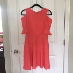 CE CE cold shoulder ruffle dress